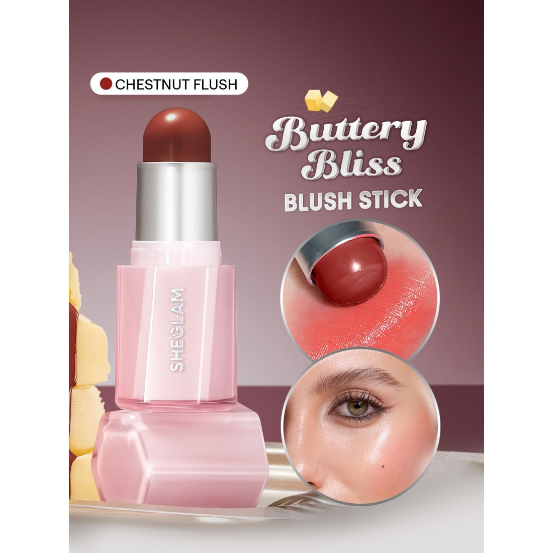SHEGLAM Buttery Bliss Blush Stick-204 Chestnut Flush