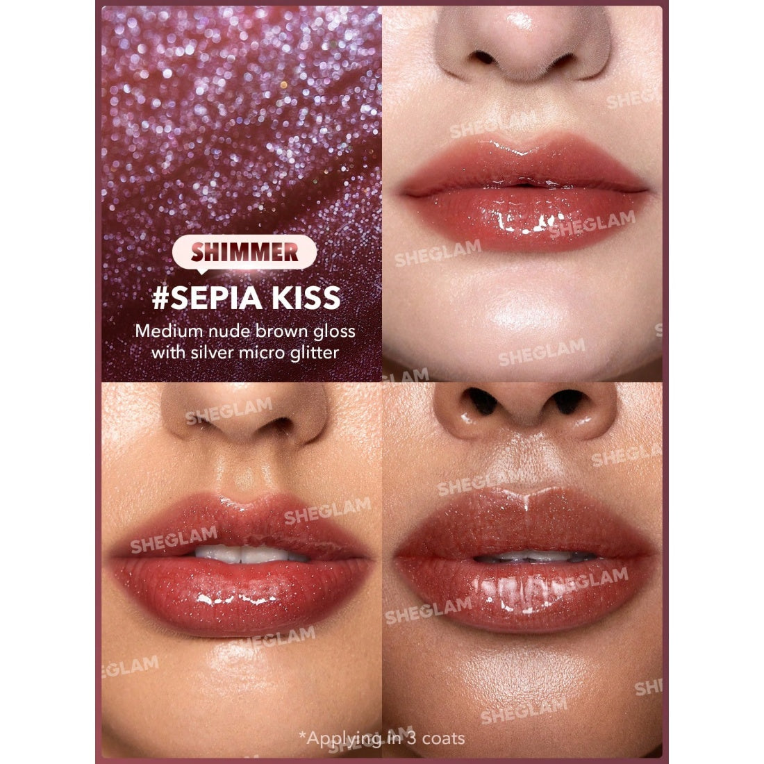 SHEGLAM Pout-Perfect Shimmer Lip Plumper-555 Sepia Kiss