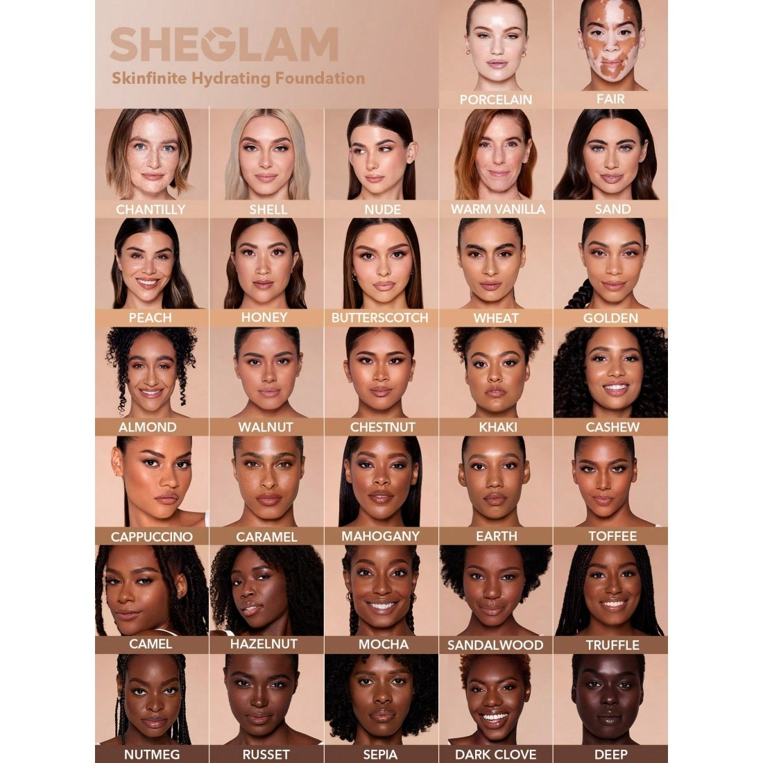 Fond de teint hydratant SHEGLAM Skinfinite - Shell