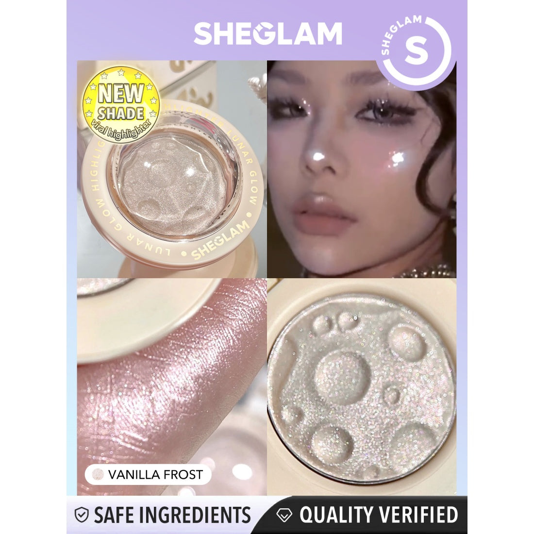 SHEGLAM Lunar Glow Highlighter-01 Vanilla Frost