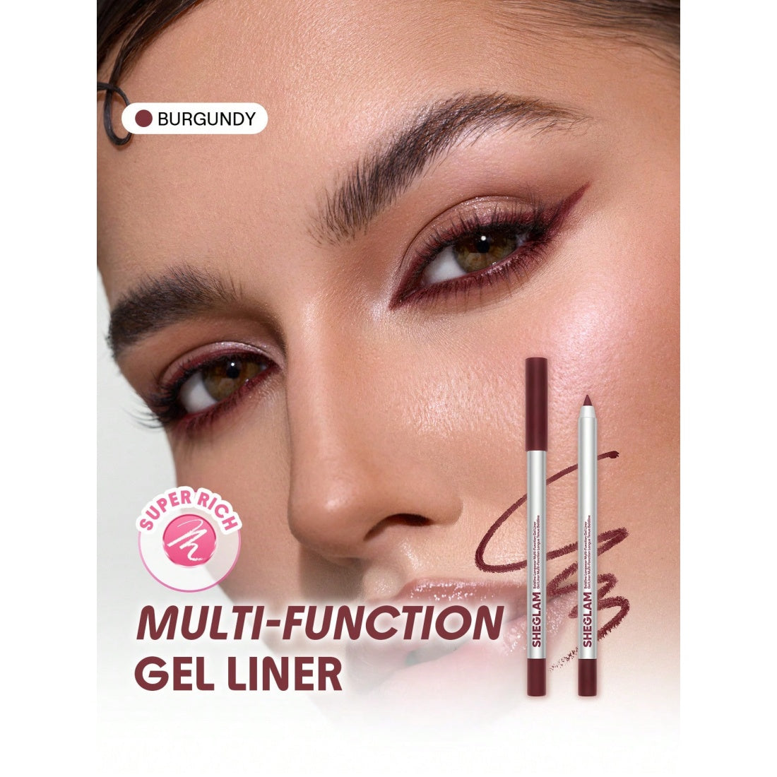 SHEGLAM Boldline Longwear Multi-Function Gel Liner – Burgundy