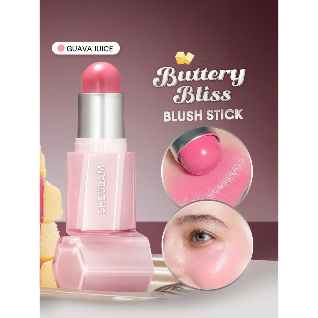SHEGLAM Buttery Bliss Blush Stick-008 Guava Juice